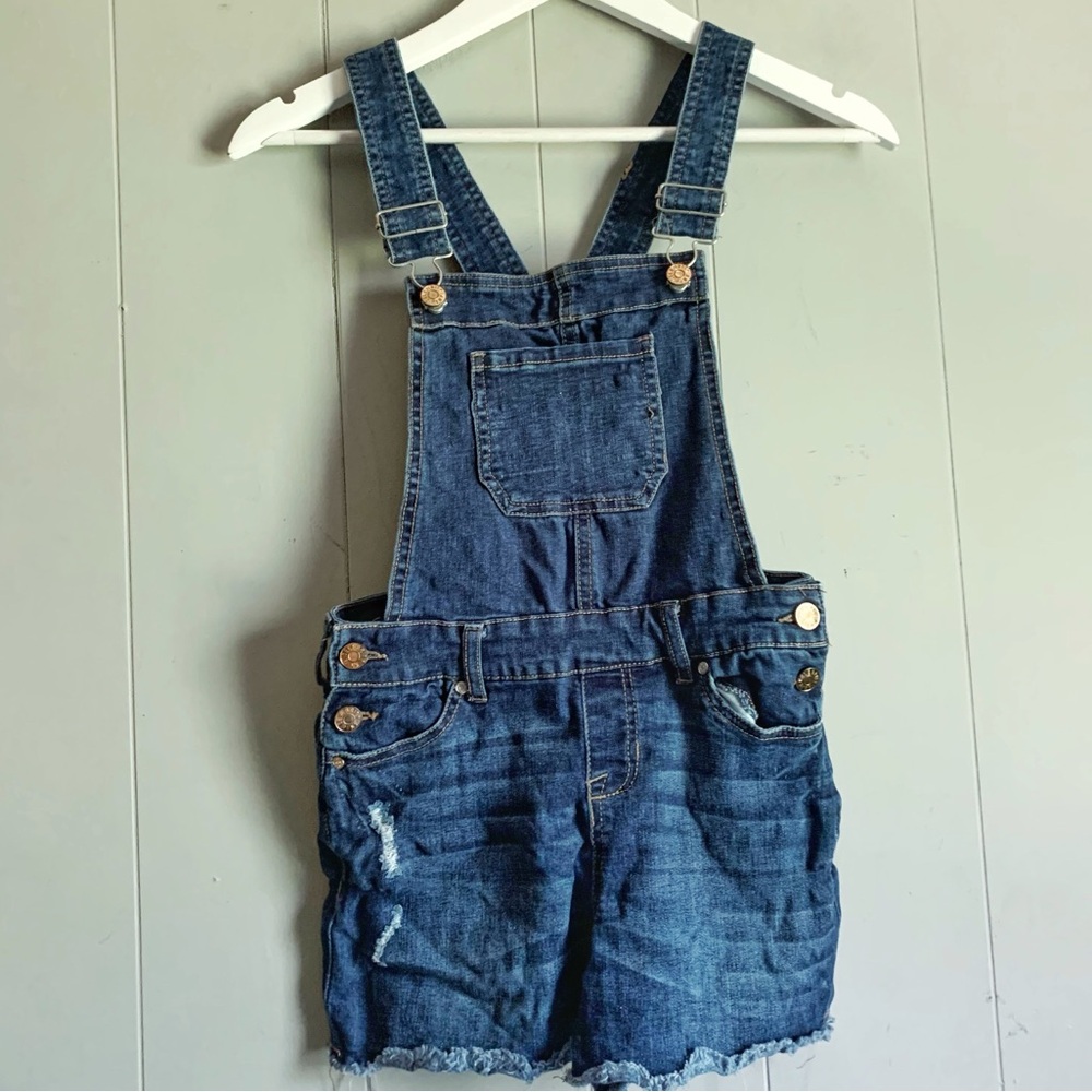 CELEBRITY PINK Big Girls Indigo Denim Shortalls 10
